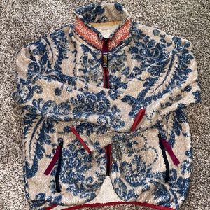 KAPITAL Damask Fleece Zip Blouson Beige